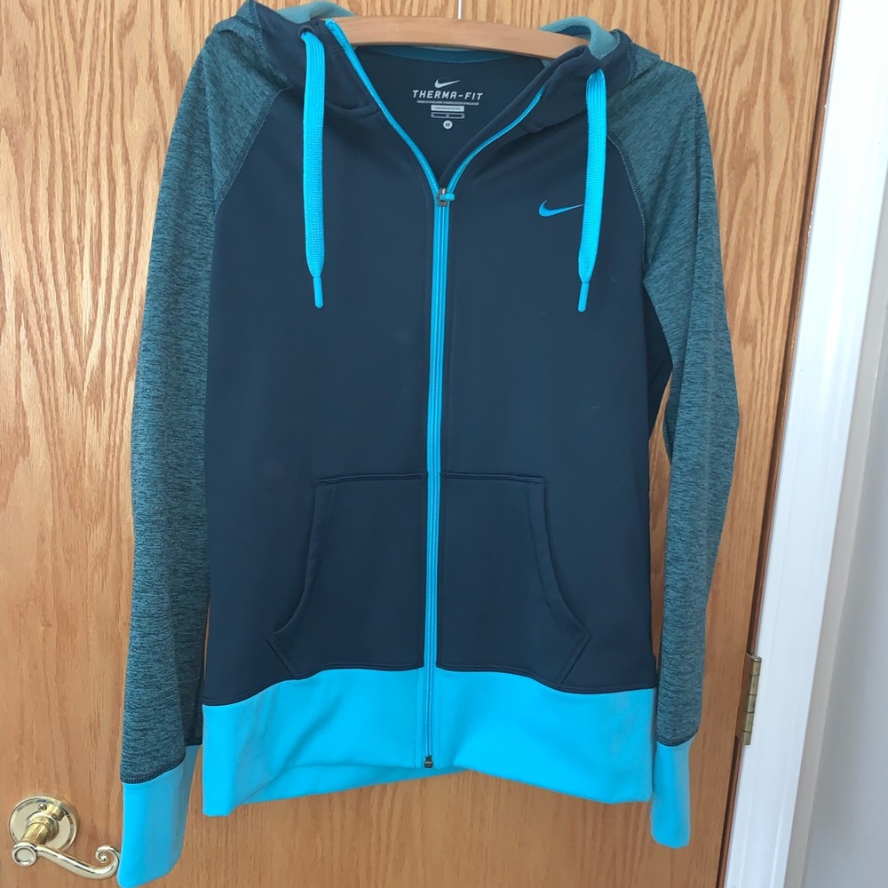 Nike Therma-fit blue zip up hoodie